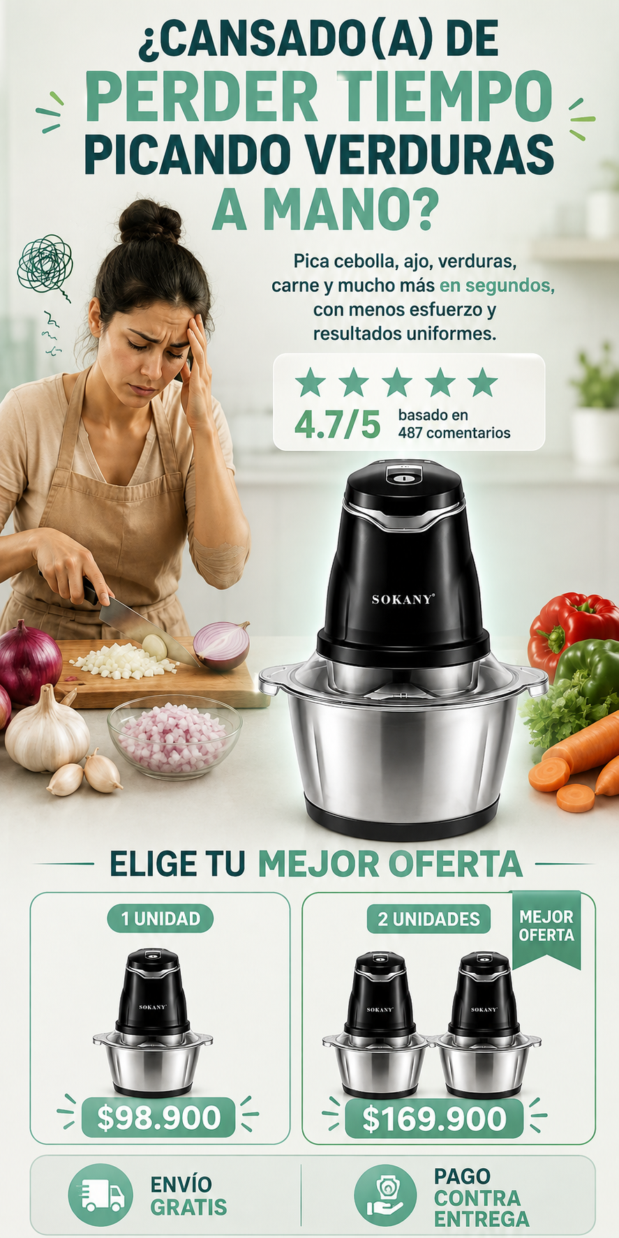 Picadora Eléctrica de Alimentos KITCHOP
